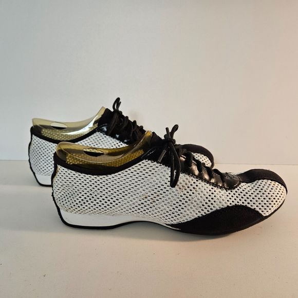 SJBActive St. Johns Bay Size 7.5 Emily White Black Mesh Lace-Up Activewear Shoes - Picture 6 of 8
